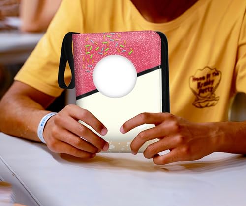 Donut-Themed Trading Card Binder - 400 Pocket Zipper Holder