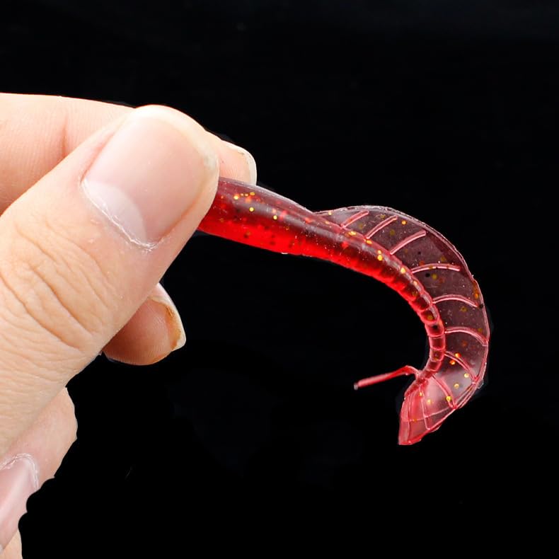 60PCS Soft Fishing Lures Set with Tackle Box - 6.5cm & 8cm