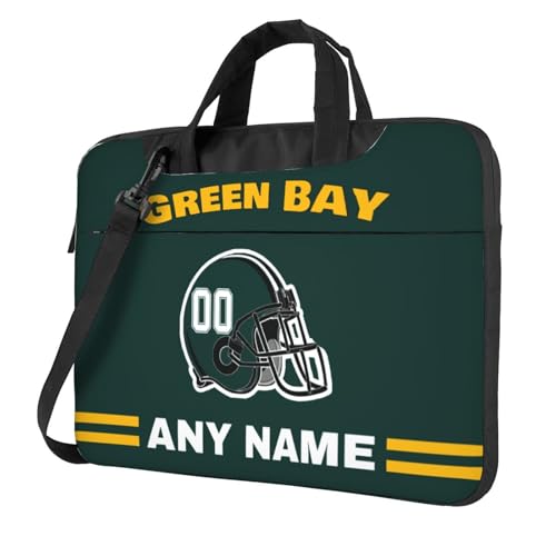 Personalized Football Laptop Bag - Custom Name & Number - Green Bay