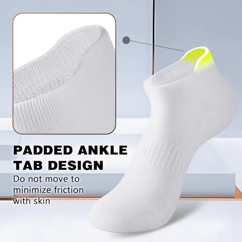 Ankle Socks for Women - 6 Pairs Low Cut Athletic - White/Black/Grey