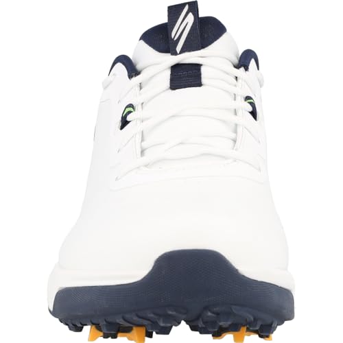 Golf Shoes for Men - Waterproof Spiked Elite Vortex Rival - White/Navy / 10.5