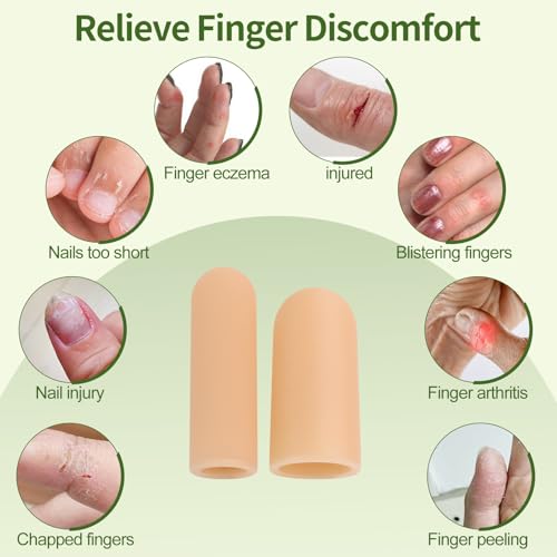 Silicone Finger Protectors - 4 Medium & 16 Small Gel Cots