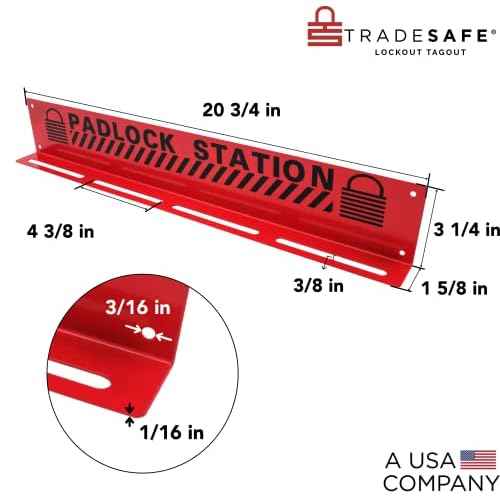 TRADESAFE Lockout Tagout Locks Station - Loto Station Holds up to 20 Safety Padlocks, Loto Locks Rack with No Lock Out Tag Out Padlocks Included