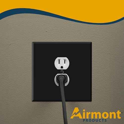 (2 Pack) Jumbo 2-Gang Duplex Outlet Cover Plate – Oversized 5.5"x5.5" Centered Receptacle Faceplate, Heavy-Duty Black Metal, Matte Finish, Screw Mount, Made in USA, Fits Standard Duplex Outlets