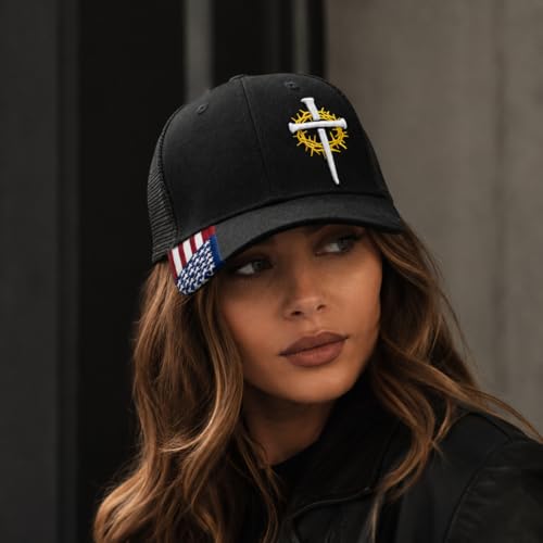 Christian Cross Baseball Cap for Men, One Size, Black | Onlydads