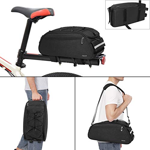Waterproof Bike Rack Bag - 12L Trunk Pannier - Black