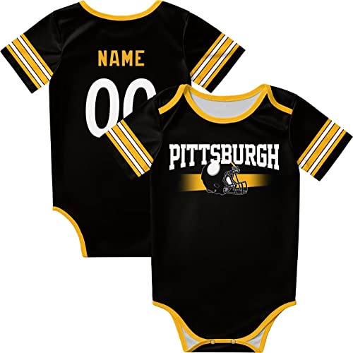 Custom Personalized Baby Clothes with Name and Number - Pittsburgh