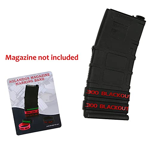 Aolamegs 12-Pack Black-Red Magazine Marking Bands for Identification