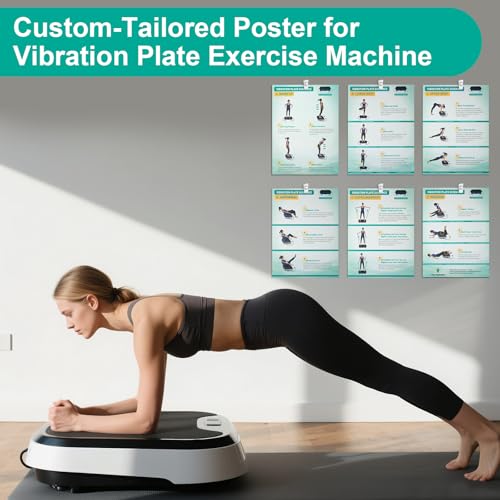 Green Vibration Plate Exercise Poster with Guidance & Workout Planner - All-in-One Home Fitness Chart