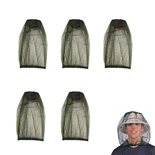 5 Pack Mosquito Head Nets - Lightweight Bug Protection for Outdoor Activities