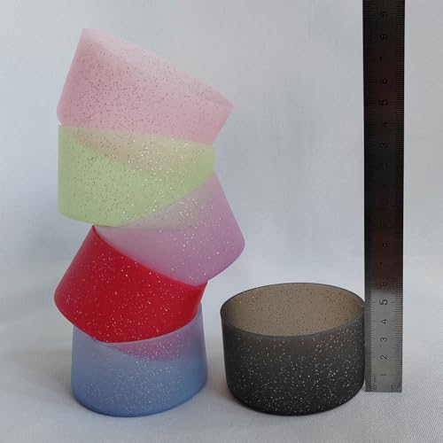 6-Pack Glitter Silicone Water Bottle Boot Covers for 20-40 oz Tumblers