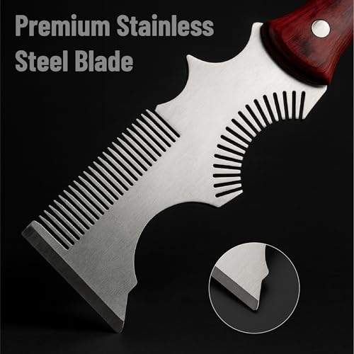 Bates- 8-in-1 Painters Tool, Wooden Handle, Stainless Steel Paint Brush Cleaner Tool, Paint Brush Comb