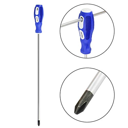 Phillips Screwdriver, 12" Long Cross-head Screwdriver£¨PH2-#2£©, Magnetic Screwdriver with Rubber Handle