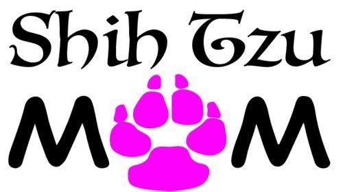 Shih Tzu Mom Vinyl Decal - 5x3 Inch Weatherproof Sticker