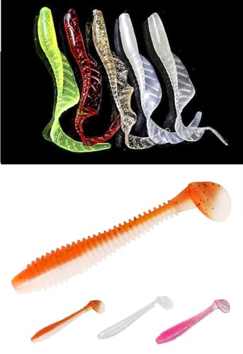 60PCS Soft Fishing Lures Set with Tackle Box - 6.5cm & 8cm