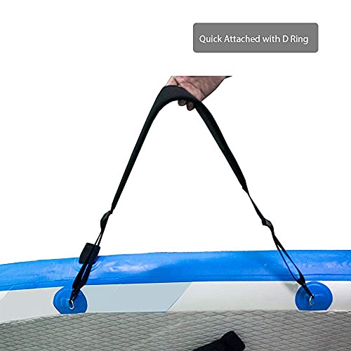 Adjustable SUP Paddle Board Carrier Strap with Padded Shoulder Belt and Metal Hooks