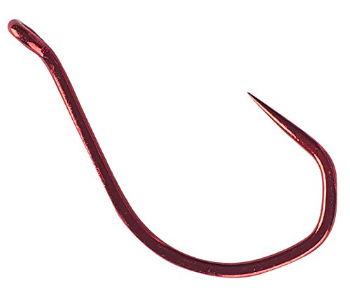 Barbless Fishing Hooks - 4106 Super Sharp Needle Point - Red, 2/0, 6 Pack