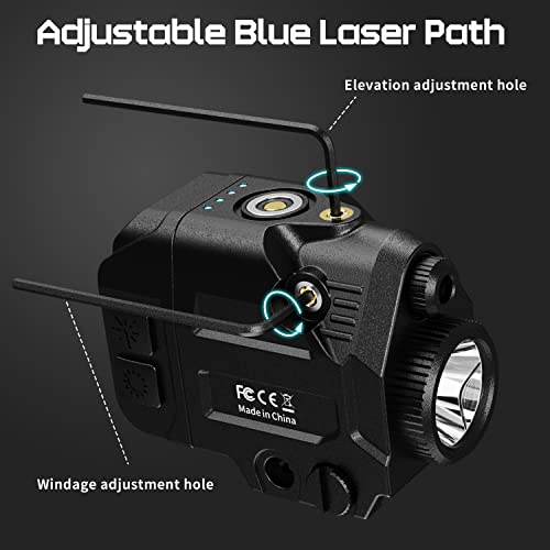 500 Lumen Pistol Light Laser Combo Rechargeable Blue Laser Beam