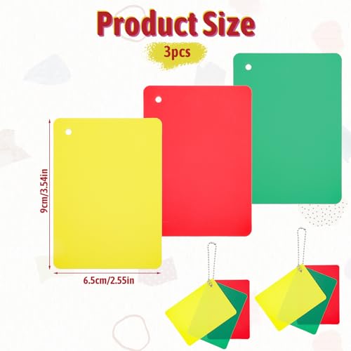 Soccer Referee Penalty Card Set - Red, Yellow & Green - 6 Pieces