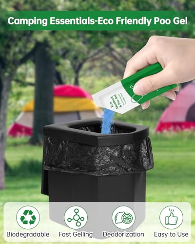 Poo Gel for Portable Toilet - 20 Eco Deodorizing Solidifier Bags