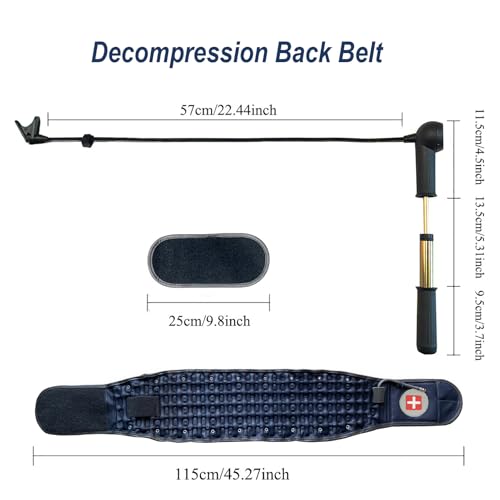 Blue Decompression Back Belt with Lumbar Support for Pain Relief, 29-49 in Waist – One Size
