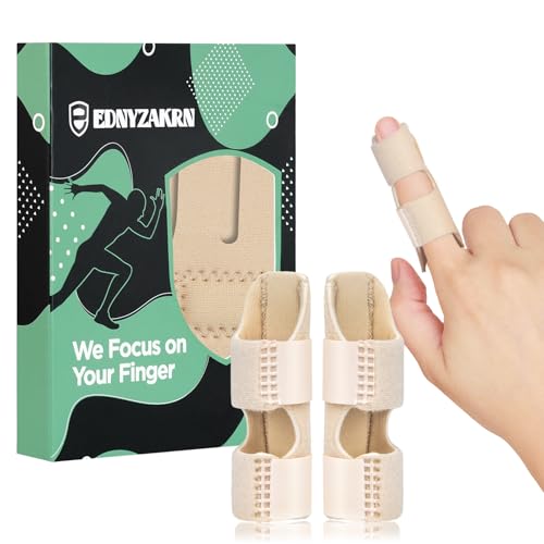 Adjustable Finger Splint for Pain Relief - Beige, 2 Count
