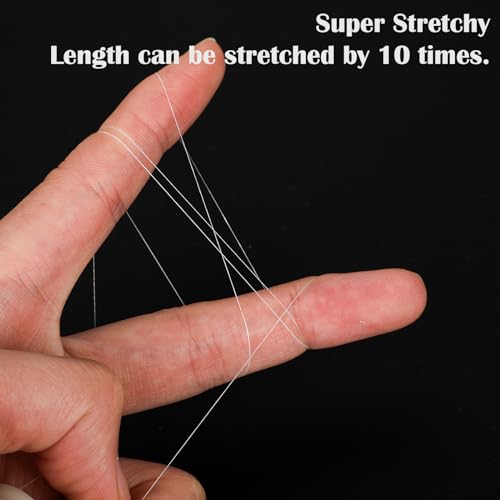 Invisible Fishing Bait Elastic Thread - 2 Pack, 0.2mm x 656ft Clear String