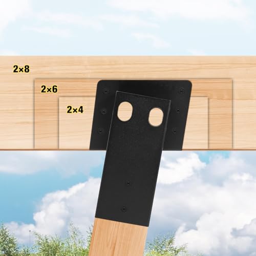 Black 4 Pcs Deer Stand Brackets - Heavy-Duty Outdoor Support for Tree Houses & Shooting Blinds