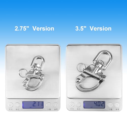316 Stainless Steel Quick Release Snap Shackle - 2 Pcs, 2.75"