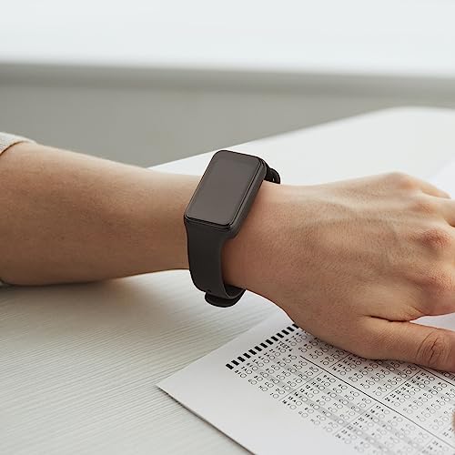 Soft Silicone Sport Band for Fitness Tracker - Adjustable - Black