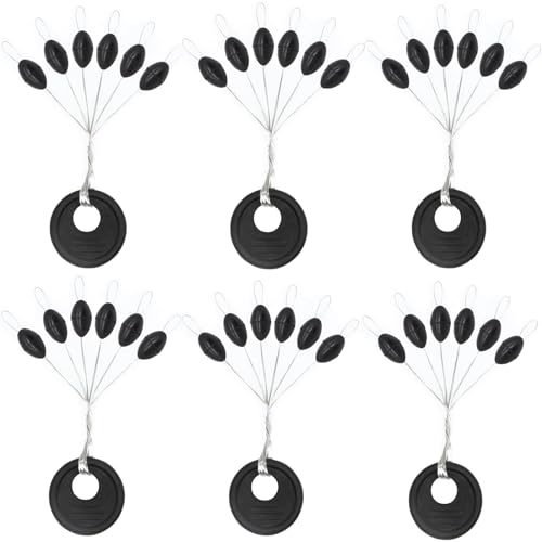 720-Piece Rubber Fishing Bobber Stopper Set, Oval Sinker Stops, S/M/L