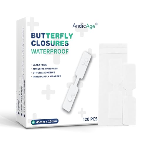 120PCS Butterfly Closure Adhesive Bandages for Wound Care
