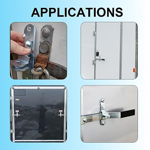 Heavy Duty Cargo Trailer Door Latch 2 Pack- Secure Trailer Lock Latch with Hasp - Durable Enclosed Trailer Latch for Cargo Doors (Comes with Anti-Theft Screws and Anti-Loose Nuts)