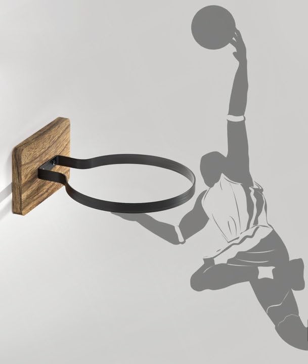 Skiennix Wall Mount Basketball Holder - Autograph Sports Ball Display Rack | Organize Football, Soccer & Volleyball
