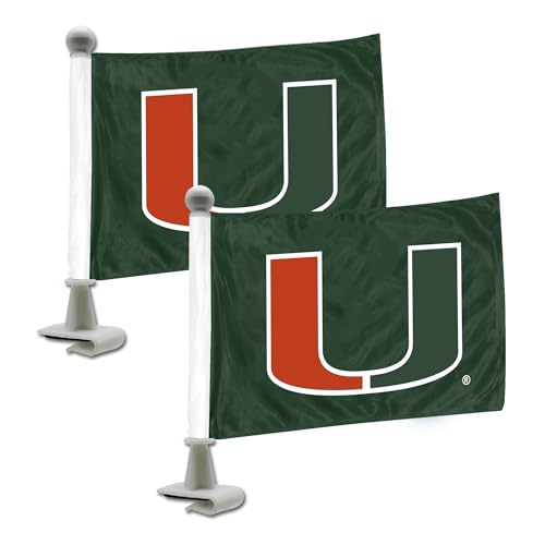 Miami Hurricanes Mini Car Flags - 2 Pack, 4" x 6"