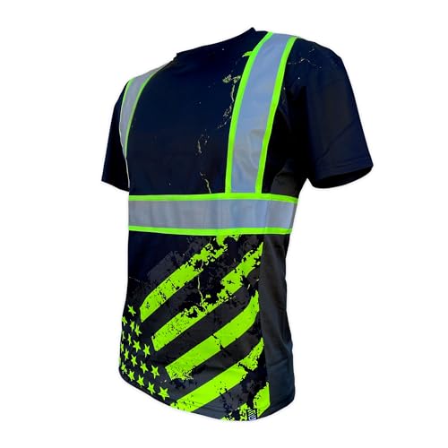SafetyShirtz Men's SS360 Stealth and Northern Lights - Type-O and Enhanced Visibility - UPF 40 - Reflective Shirt