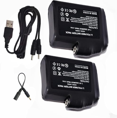 7.4V 5000mAh Rechargeable Battery Pack for Heated Apparel – Replacement for Gloves, Vests, Jackets, Socks, and More