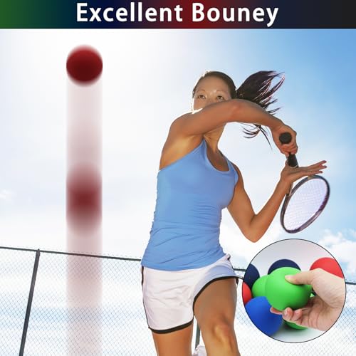 Bulk Racquetballs - 20 Pack High Bounce Rubber Balls - Multi-Color