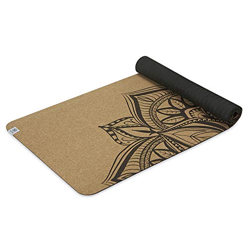 Gaiam Cork Yoga Mat - Print Variation, 68 x 24, Natural Cork Top, Non-Slip TPE Backing