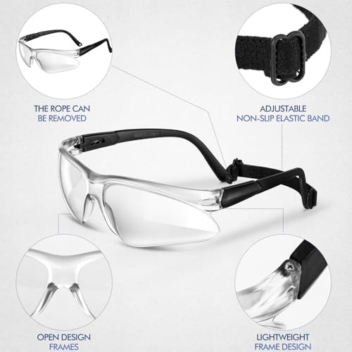 3-Pack Anti-Fog Sports Goggles - Protective Eyewear for Basketball, Racquetball, & More