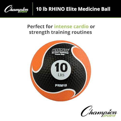 10 lb Champion Sports Rhino Elite Medicine Ball - Textured Grip