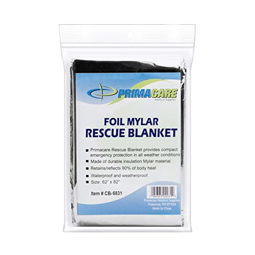 Emergency Mylar Thermal Rescue Blanket - 82" x 62" Silver Foil Sheet