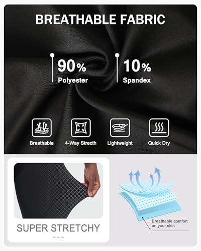 Compression Pants for Men - Running Tights with Pockets - Black - Large