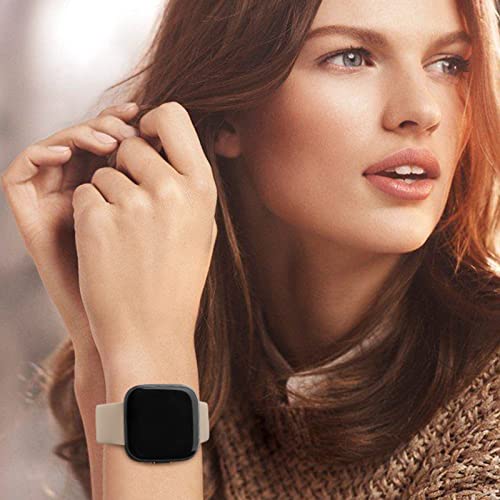 Silicone Bands for Fitbit Versa 2 - 4 Pack in Smoke Violet, Milk Tea, Pink Sand, Starlight