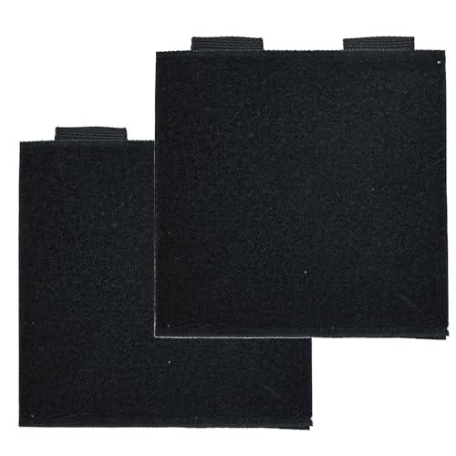Molle Patch Panel - Hook & Loop Tactical Badge Holder 2-Pack Black 4"x4"