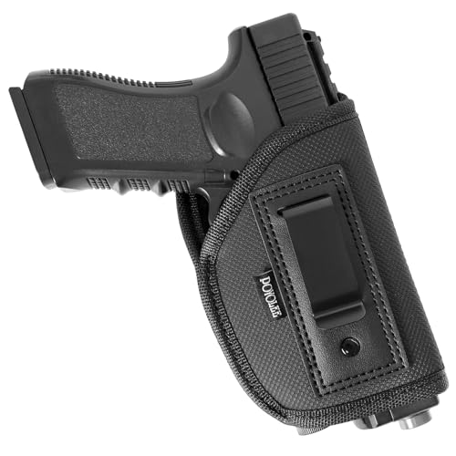 POYOLEE Black Right-Hand IWB Concealed Carry Gun Holster with Laser Light Fits Most Handguns