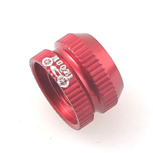 2PCS Bicycle Vacuum Tire Presta Valve Nuts with O-Ring - Red