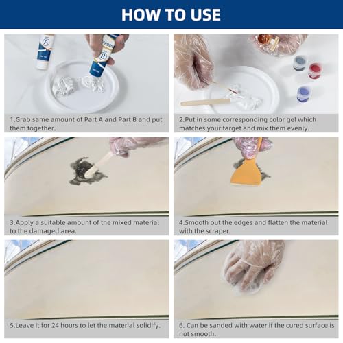 Marine Fiberglass Repair Kit for Boats - Gel Coat & Epoxy Filler