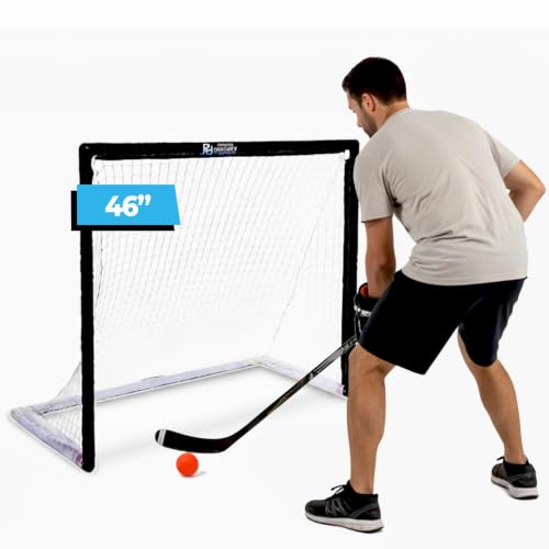 Portable 46" PVC Street Hockey Goal & Shooter Tutor - Indoor/Outdoor