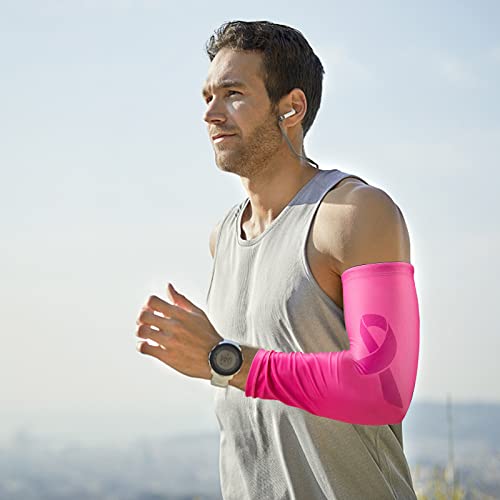 Compression Arm Sleeves - Pink - Medium Adult - 2 Pack for Sports